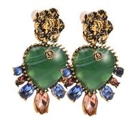 Yardenfun Gorgeous Heart Dangle Earrings for Women Vintage Rhinestone Water Drop Jewelry Elegant for Bridal and Special Events