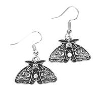 Yardenfun Gothic Dangle Earrings for Women Vintage Moth Drop Earrings in Antique Silver Tone Fashion Jewelry