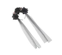 Yardenfun Halloween Flower Skull Headband for Boys and Girls Creative Costume Accessory for Parties Masquerades and Photo Shoots Black Floral Design Material Great for Halloween Festivities