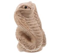 Yardenfun Hand Carved Wooden Snake Figurine for Chinese Year Miniature Feng Shui Zodiac Sculpture Detailed Peach Wood Snake Decor for Home and Office