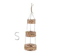 Yardenfun Handmade Rattan Hanging Basket with Hook Elegant Flowerpot for Home Decor Gardening Balcony Rattan Design for Stylish Space Saving Planters