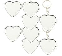 Yardenfun Heart Shape Mini Metal Folding Mirror Keyring Set 4Pcs Double-Sided Aluminum Compact for Travel and Gift Decoration