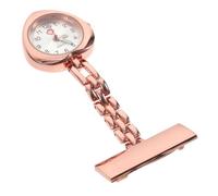 Yardenfun Heart-Shaped Nurses Pocket Watch - Personalised Clip-On Chest Watch for Women Rose Gold Alloy Large Dial Diamond Inlaid Quartz Movement