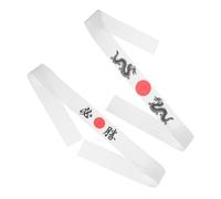 Yardenfun Japanese Ninja Headband 2pcs Set, Karate and Sushi Chef Hachimaki Hairbands, Lightweight Cotton Costume Headwear for Women and Men Cooking and Martial Arts