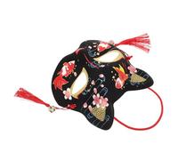 Yardenfun Japanese Style Half Face for Masquerade Party Plastic Material Unique Creative Design Japanese Inspired Goldfish Pattern for Cosplay and Halloween Festivals