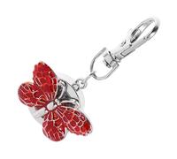 Yardenfun Key Chain Watch Portable Keychain Pocket Watch Butterfly Shape Red Quartz Clip-On Easy Read for Women Girls Students