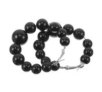 Yardenfun Large Pearl Earrings for Women Black Pearl Hoop Earrings Circle Dangle Drop Fashion Statement Exaggerated Minimalist Jewelry Fake Beaded