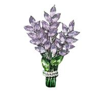 Yardenfun Lavender Flower Brooch Pin for Women Coat Lapel Pin with Rhinestone Decoration Elegant Floral Accessory for Dress Bag Scarf Alloy Material Special Occasions