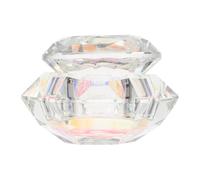 Yardenfun Lightweight White Crystal Nail Art Cup with Lid, Easy to Operate Glass Pen Wash Cup for Home Use Manicure and Pedicure Acrylic Nail Tools