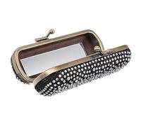 Yardenfun Lipstick Case and Organizer Vintage Alloy Makeup Storage Box Mirror, Jewelry Holder Anti-Break Travel Cosmetic Organizer for Women