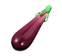 Yardenfun Lovely Glass Eggplant Tabletop Ornament Vegetable Decor for Home Office Bedroom Room Sparkling Handmade Glass Adornment