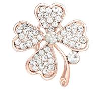 Yardenfun Lucky Four-leaf Clover Brooch Pin with Rhinestones Stylish Metal Lapel Pin for Women S Party Jewelry Versatile Irish St Patrick S Day Accessory for Hats Scarves Collars Handbags