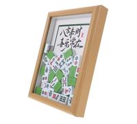 Yardenfun Mahjong Tile Photo Frame DIY Wooden Display Decorative Ornament for Home Living Room Bedroom Traditional Chinese Art with Sturdy Build and Versatile Desk Ornament Unique Cultural