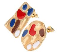 Yardenfun Material Oil-dripping Earrings Unique Art Design for Women Cool Studs for Teens for Artists Teens