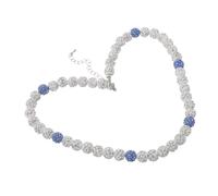Yardenfun Men S Glitter Clay Beaded Baseball Necklace Hip Hop Sporty Pendant with Rhinestone Bling for Athletes and Boys Athletic Jewelry Accessory