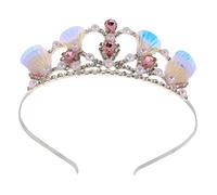 Yardenfun Mermaid Tiara Headband for Lightweight Comfortable Party Hairband with Shimmering Sequins Ocean Themed Princess Crown for Birthday Halloween Cosplay