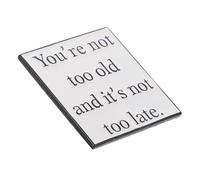Yardenfun Metal Motivational Lapel Pin with Inspirational Quote You Re Not Too Old It's Not Metal Badge for Backpacks Clothing Hats Party Favors and Presents for Friends