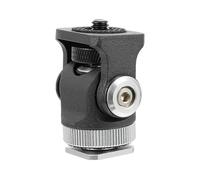 Yardenfun Mini Ball Head Tripod Mount, Adjustable Aluminum Camera Hot Shoe Base, Rotatable Monitor and Camcorder Holder for Photography and Fill Light Accessories