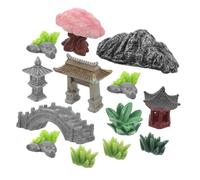 Yardenfun Miniature Chinese Style Zen Fairy Garden Accessories with Stone Pagoda and Bridge Figurines for DIY Craft Micro Landscape Decor for Bonsai Terrarium Aquarium and Sand Garden