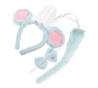 Yardenfun Mouse Costume 3 Piece Set Soft Rat Ears Headband, Tail and Bow Tie, Suitable for Stage Performances, Cosplay, Halloween and Birthday Celebrations for