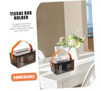 Yardenfun Multifunctional Tissue Storage Box Cover Portable Handheld Tissue Holder for Bathroom Bedroom Dresser Desktop Use Pet Metal PU Materials