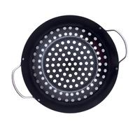 Yardenfun Non-stick Barbecue Plate Grill Pan with Handle for Vegetables and Fish, Steel Material with Holes Design, Easy to Clean Roast Pan Suitable for Home and Outdoor Use