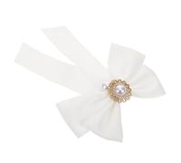 Yardenfun Pearl Bowknot Brooch for Women British Vintage Collar Pin Elegant Sailor Neck Tie Accessory Versatile Lapel Clip for School Uniforms and Formal Shirts Refined Jewelry Pin for Party