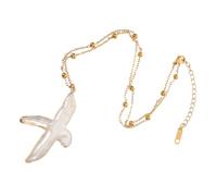 Yardenfun Pearl Cross Necklace Jewelry Religious Pendant Reusable Faith Necklace for Christmas Faith Pendant for Women for Women Plastic Golden