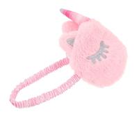 Yardenfun Pink Plush Unicorn Eye Mask Lightweight Night Eyeshade for Sleeping Travel Work Naps Soft Fluffy Sleep Blindfold with Elastic Strap for Comfortable Eye Relief