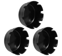 Yardenfun Plastic Ashtrays Black Ashtrays with Portable and Versatile Design 3pcs Vintage Style Unique Sl inish inside Restaurants and Bars