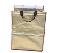 Yardenfun Portable Gold Non-Woven Cake Storage Bag with Aluminum Foil Insulation Seafood Preservation and Lunch Pouch for Picnics Amusement Parks and Fresh Food Transport