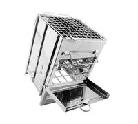 Yardenfun Portable Stainless Steel Camping Barbecue Grill Rack Foldable Campfire Stove with Wide Opening for Efficient Burning Resistant Outdoor Cooking Compact and Easy to Assemble