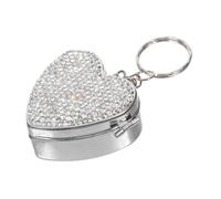 Yardenfun Portable Stainless Steel Heart-Shaped Pill Case Mini Medicine Organizer for Travel Work Sports Compact Moisture-Resistant Small Vitamin Holder for Pocket and Handbag