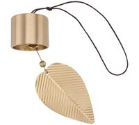 Yardenfun Pure Copper Fengshui Bell Wind Chime, Delicate Vintage Metal Hanging Decor for Home, Balcony and Bedroom, Chinese Style Cylindrical Leaf Design