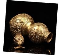 Yardenfun Pure Copper Gourd Statue Feng Shui Ornament for Prosperity and Wealth Hollow Craft with Smooth Surface Lightweight Decorative Home Car Office Display Height