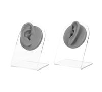 Yardenfun Realistic Silicone Ear Model Pair Left Right for Piercing Practice Jewelry Display Flexible Human Ear Anatomy Simulation Training