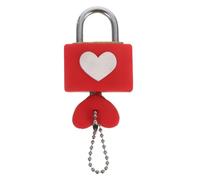 Yardenfun Red Heart Shaped Padlock with Keys Metal Love Lock for Jewelry Boxes Cabinets Bags and Couple S Wish Rituals Weatherproof Decorative Lock for Valentine S Day