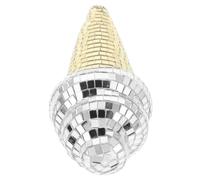 Yardenfun Reflective Mirror Ball Ice Cream Cone Cake Topper Party Decoration Sparkly Disco Ornament for Weddings Birthdays Clubs Stages and Home Festive Table Decor