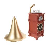 Yardenfun Retro Miniature Phonograph Model Resin Ornament for Dollhouse Mini Record Player Display Vintage Turntable Collectible Music Instrument Accessories Home Decor and Photo Props