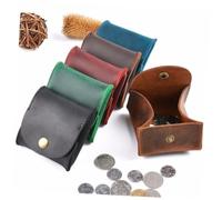 Yardenfun Retro Style Mini Leather Coin Purse Travel Wallet for Women Vintage Key Storage Pouch with Smooth Structure Compact Change Holder and Card Case Lightweight Blue Accessory