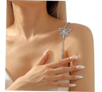 Yardenfun Rhinestone Butterfly Body Chain Shoulder Strap Decorative Sparkling Jewelry for Wedding Parties Versatile Fashion Statement Body Jewelry for Dresses and Special Occasions