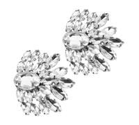 Yardenfun Samba Style Metal Rhinestone Shoe Clips for Women Sparkling Crystal Shoe Buckles for Wedding Party Elegant Silver Decorative Charms