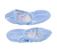 Yardenfun Satin Ballet Shoes Soft Sole Ribbon Dance Flats for Training and Stage Performance Comfortable Ballet Slippers for Skill Development and Precise Form Sky Blue