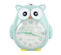 Yardenfun Silent Cartoon Owl Alarm Clock Night Light and Music for Children Bedroom Multifunctional Mute Desktop Clock Without Battery for Boys Girls