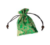 Yardenfun Silk Brocade Drawstring Jewelry Pouch Small Embroidered Coin Bag for Travel and Party Storage Secure Closure Multipurpose Organizer for Singing Bowls Prayer Beads Gifts Lightweight