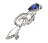 Yardenfun Silver Blue Musical Note Brooch Pin with Rhinestones Zinc Alloy Music Brooch for Women Versatile Clothing Decoration and Exposure Accessory for Casual and Formal Wear
