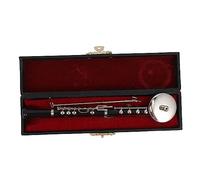 Yardenfun Simulated Oboe Model Ornament Miniature Metal Home Decoration for Desktop Creative Oboe Table Display Stand Mouthpiece