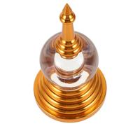 Yardenfun Small Acrylic Buddhist Pagoda Offering Tower Statue with Golden Base Vintage Style Buddhist Pagoda Decor for Home Office Temple and Feng Shui Blessings Practical and Delicate