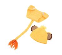 Yardenfun Soft Skin-friendly Lion Costume Newborn Photography Outfit with Matching Hat for Boys Cozy Knitted Animal Cosplay Clothes for Photoshoots and Daily Wear