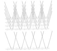 Yardenfun Stainless Steel Bird Spikes 25cm 20-tip Strips 5pcs Outdoor Anti-bird Pigeon Deterrent for Garden Patio Protection